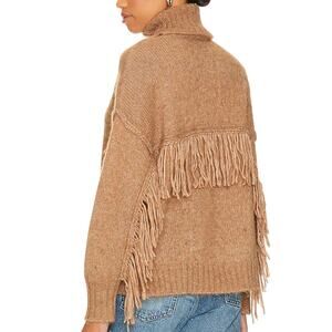 Line & Dot Parker Sweater in Almond Turtleneck Fringe size Medium